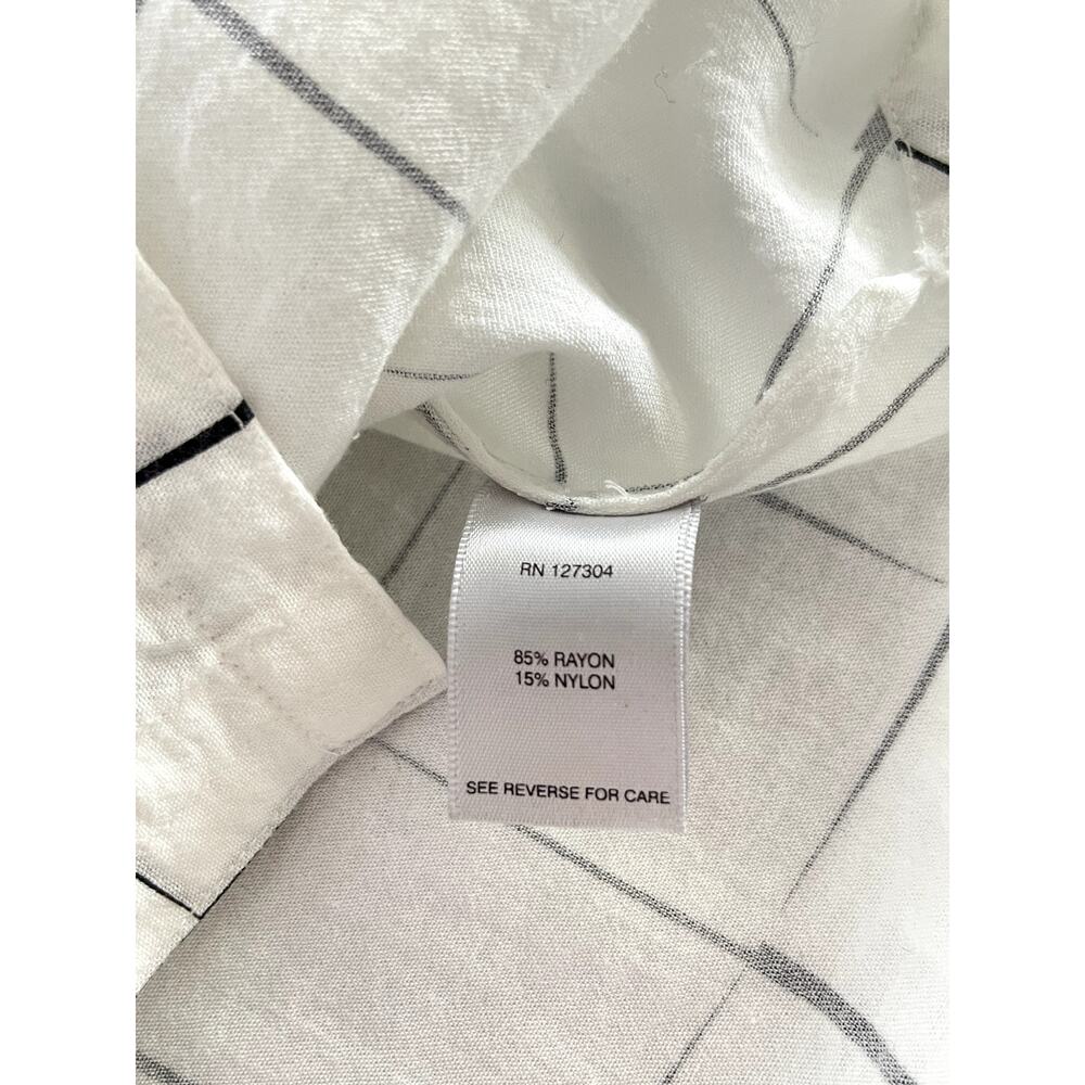 John Mark Wms Sz S Grid A-Line Tunic Top White Lagenlook Casual Breezy Relaxed - Picture 16 of 16